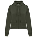 Dames Hoodie Full Zip Native Spirit Ecologisch NS409 Organic Khaki